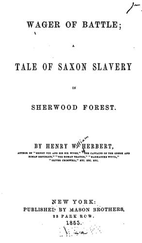 Wager of Battle: A Tale of Saxon Slavery in Sherwood Forest