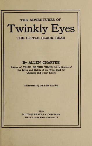 The adventures of Twinkly Eyes the little Black Bear