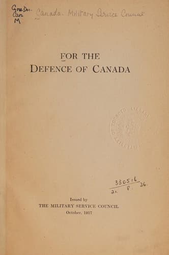 For the defence of Canada