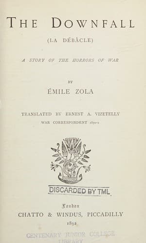 The Downfall (La Débâcle): A Story of the Horrors of War