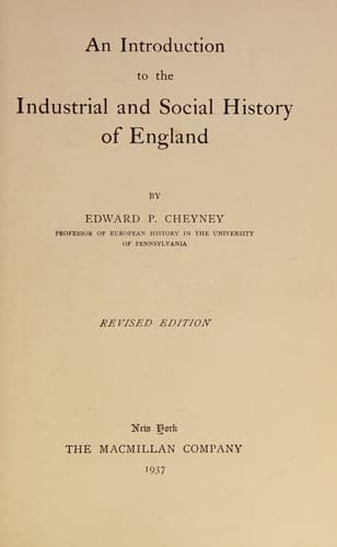 An Introduction to the Industrial and Social History of England