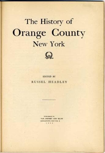 The History of Orange County New York