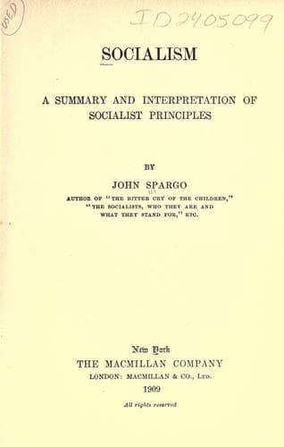 Socialism: A Summary and Interpretation of Socialist Principles