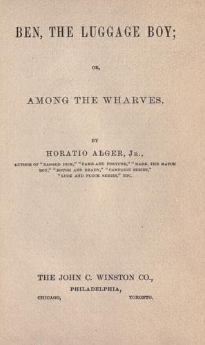 Ben, the Luggage Boy; Or, Among the Wharves
