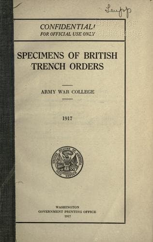 Specimens of British Trench Orders