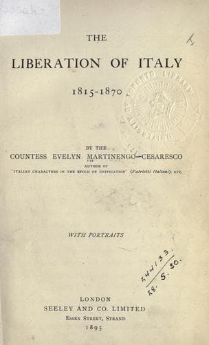 The Liberation of Italy, 1815-1870