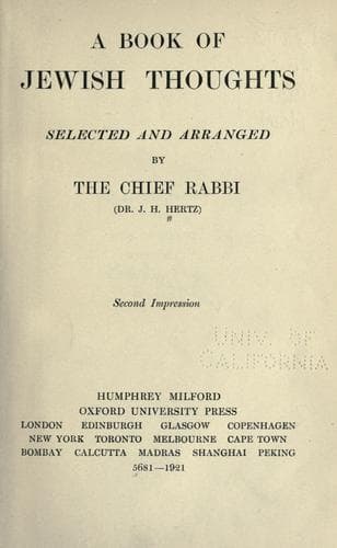 A Book of Jewish Thoughts