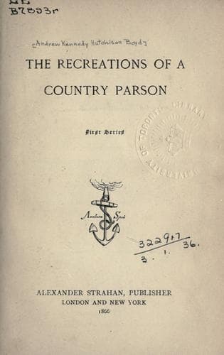 The Recreations of a Country Parson