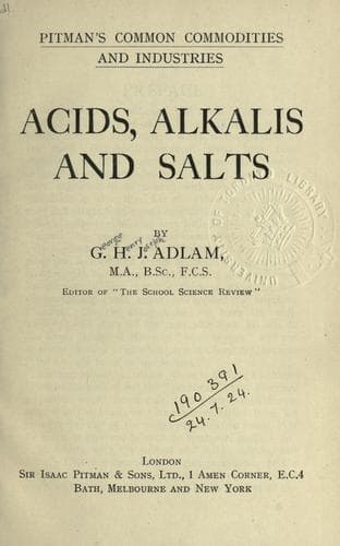 Acids, Alkalis and Salts