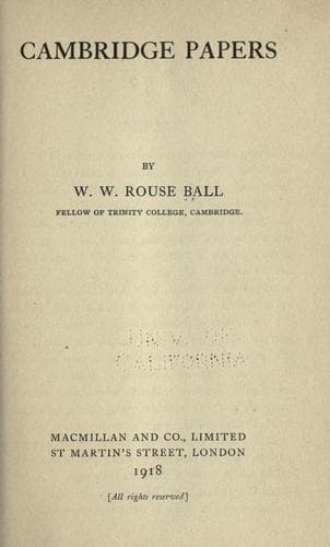 Cambridge Papers