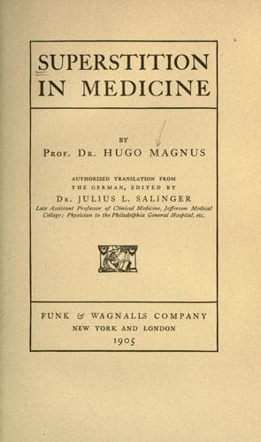 Superstition in Medicine