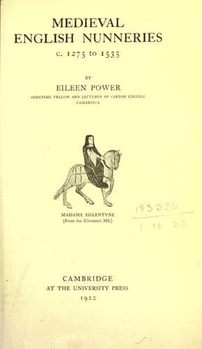 Medieval English Nunneries c. 1275 to 1535