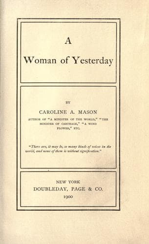 A Woman of Yesterday