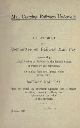 Mail Carrying Railways Underpaid