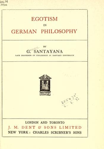 Egotism in German Philosophy