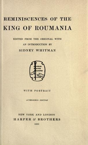 Reminiscences of the King of Roumania