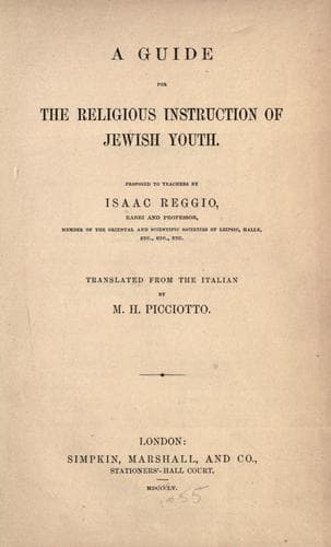 A Guide for the Religious Instruction of Jewish Youth