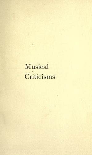 Musical Criticisms