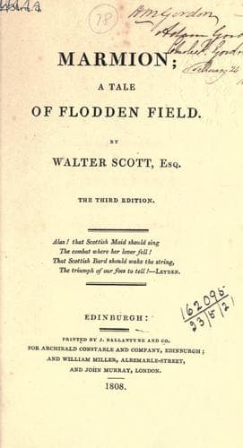 Marmion: A Tale Of Flodden Field