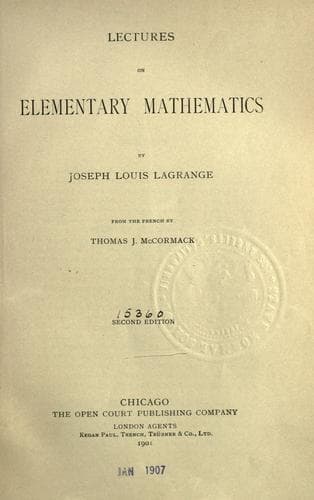 Lectures on Elementary Mathematics