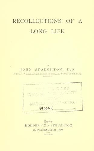 Recollections of a Long Life