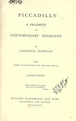 Piccadilly: A Fragment of Contemporary Biography