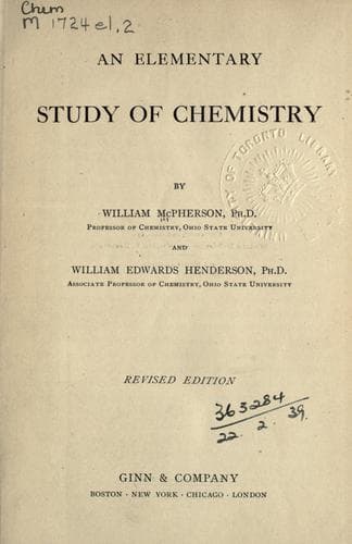 An Elementary Study of Chemistry