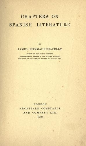 Chapters on Spanish Literature