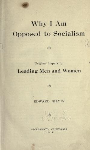 Why I am opposed to socialism