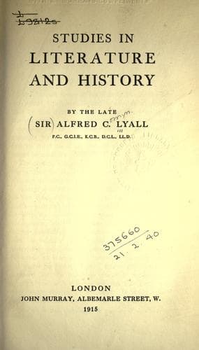 Studies in Literature and History