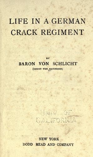 Life in a German Crack Regiment