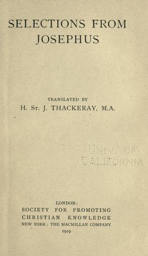 Selections From Josephus