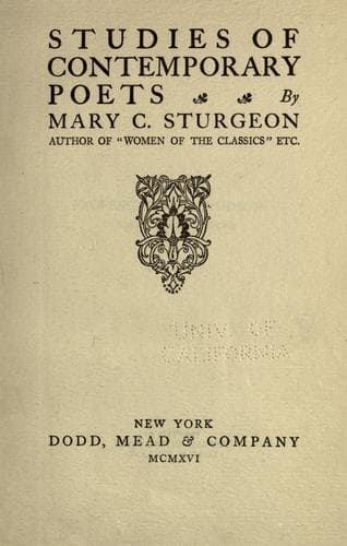 Studies of Contemporary Poets