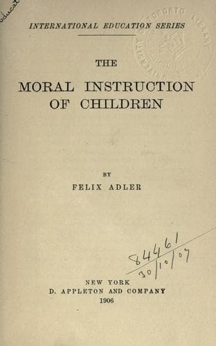 The Moral Instruction of Children
