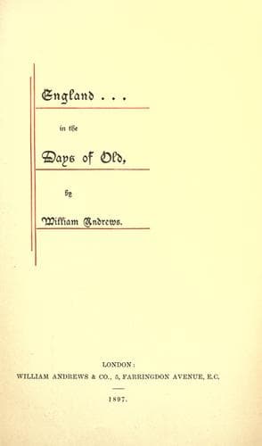 England in the Days of Old