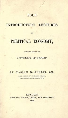 Four Introductory Lectures on Political Economy