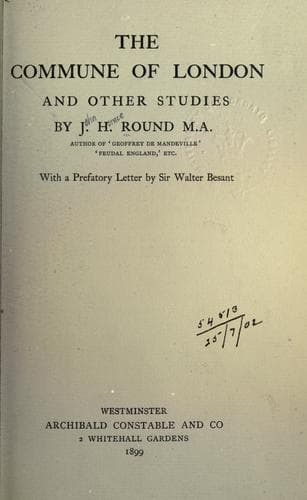The Commune of London, and other studies