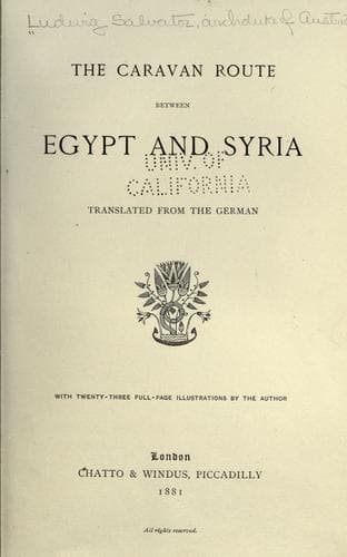 The Caravan Route between Egypt and Syria