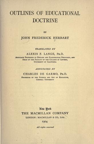 Outlines of Educational Doctrine