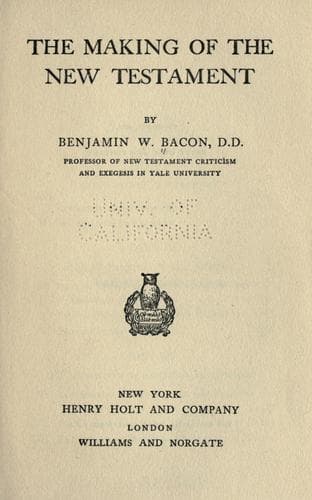 The Making of the New Testament