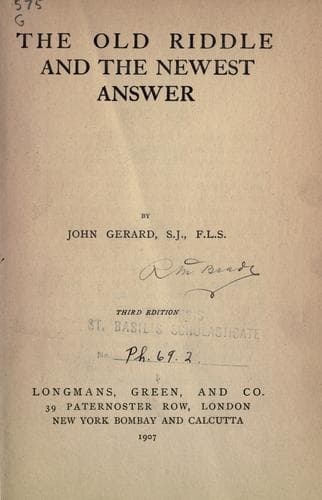 The Old Riddle and the Newest Answer