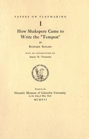 How Shakspere Came to Write the Tempest