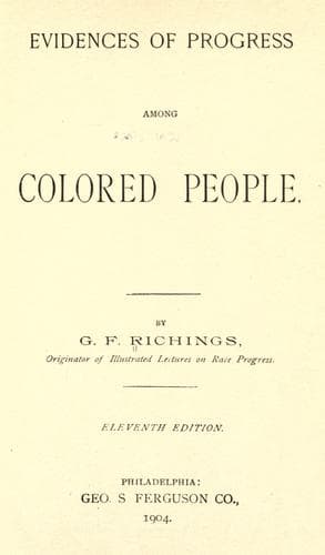 Evidences of Progress Among Colored People