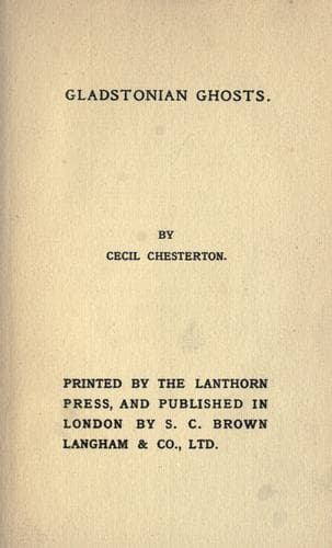 Gladstonian Ghosts