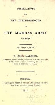 Observations on the Disturbances in the Madras Army in 1809