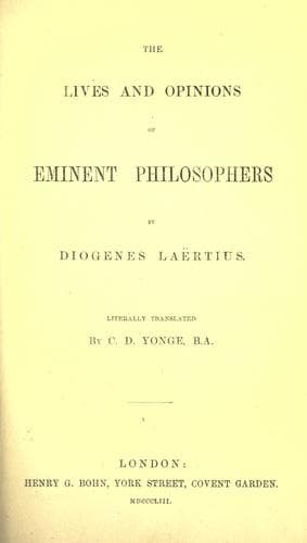 The Lives and Opinions of Eminent Philosophers