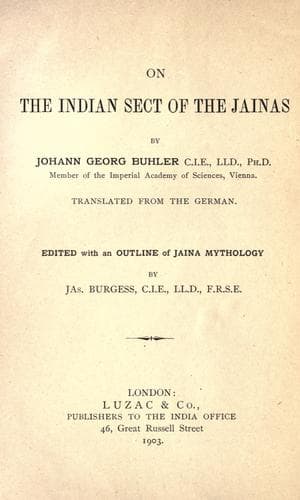 On the Indian Sect of the Jainas