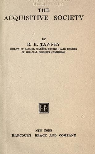The Acquisitive Society