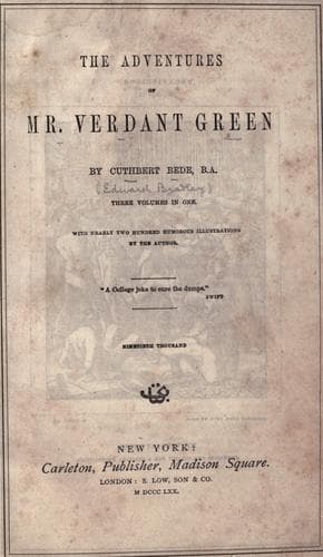 The Adventures of Mr. Verdant Green