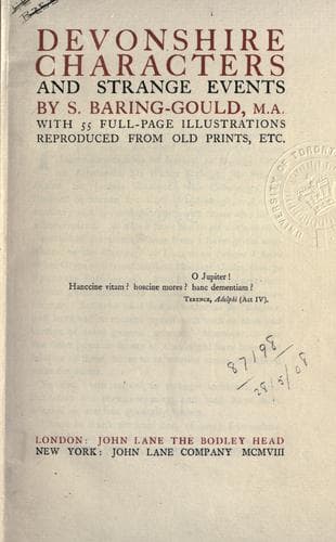Devonshire Characters and Strange Events